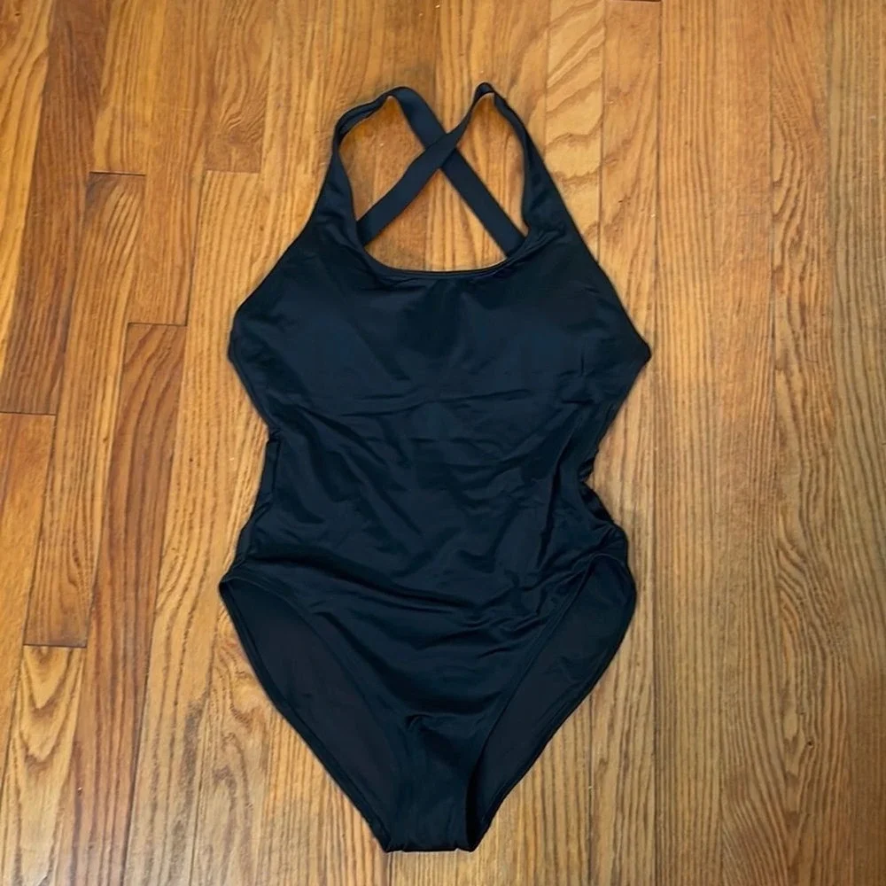 Andie The Tulum One Piece LT Swimsuit Black Size L Tall NWT long torso - Picture 4 of 8